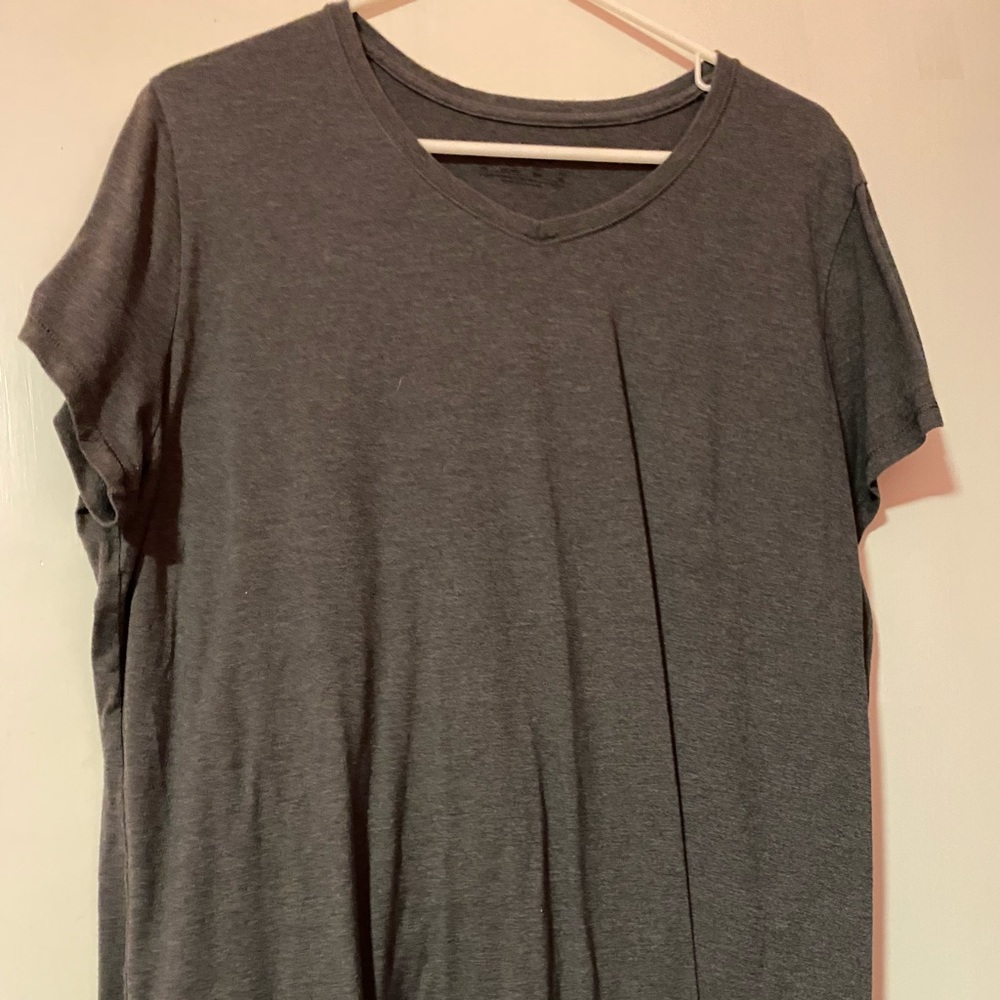 Women’s Champion V-Neck Grey T-Shirt, 2XL